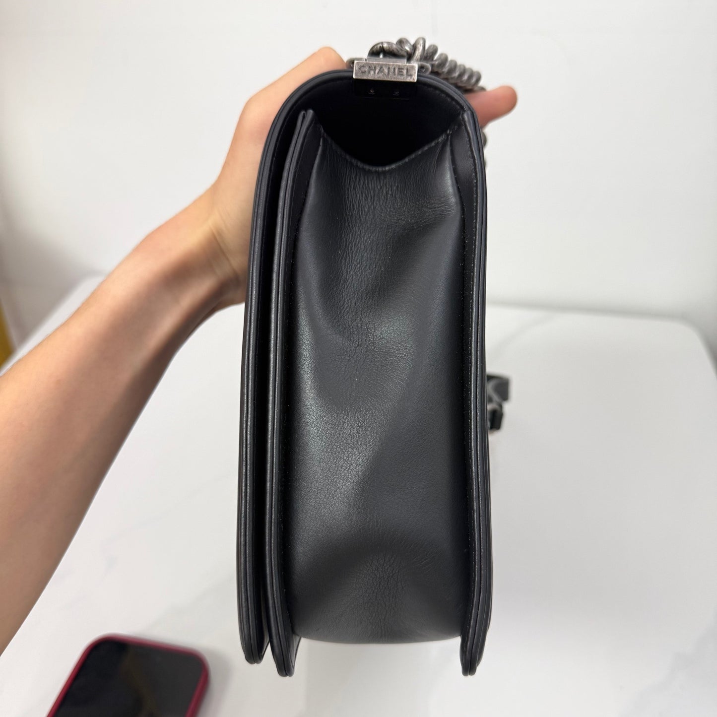 Chanel - Boy - Leather - Black - (large)