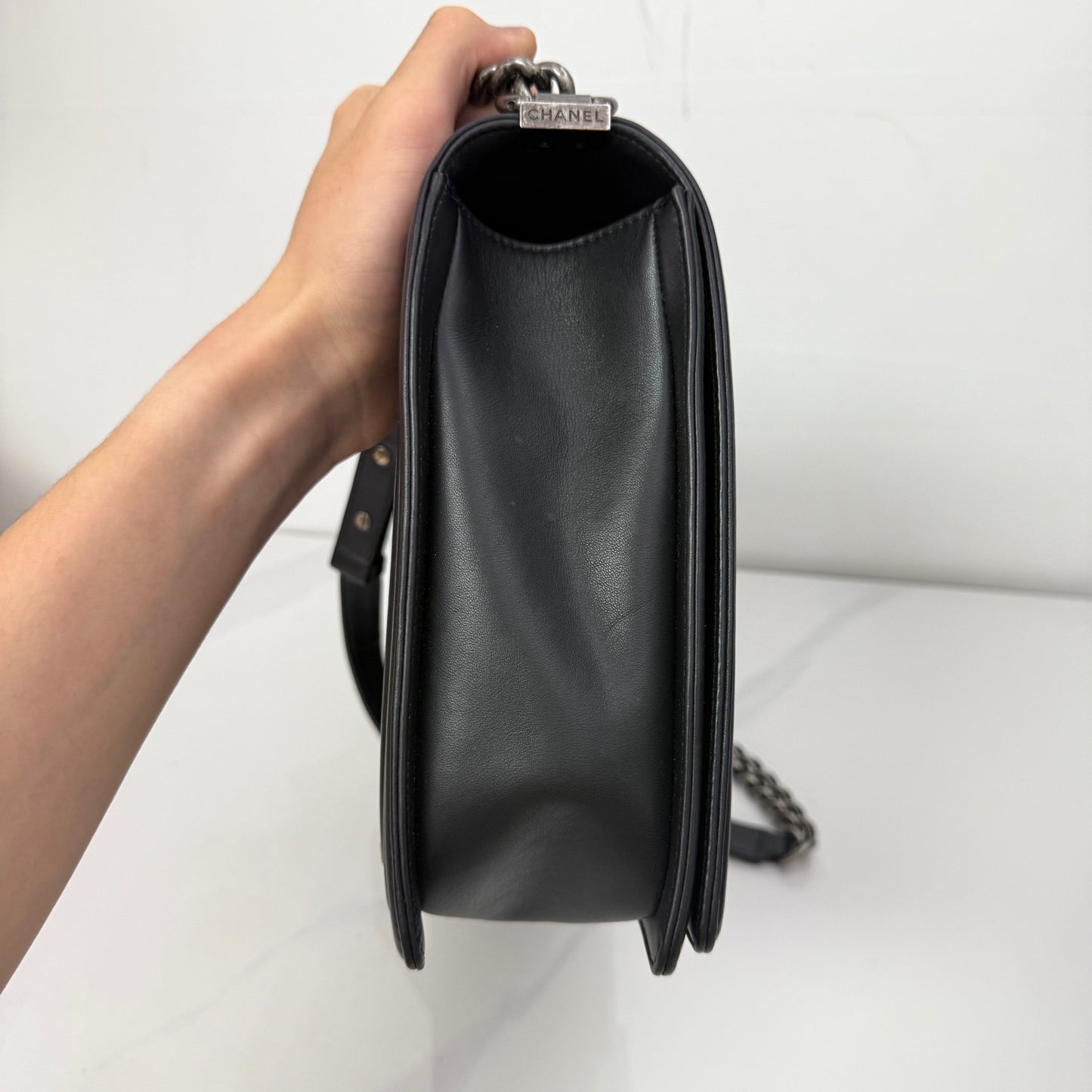Chanel - Boy - Leather - Black - (large)
