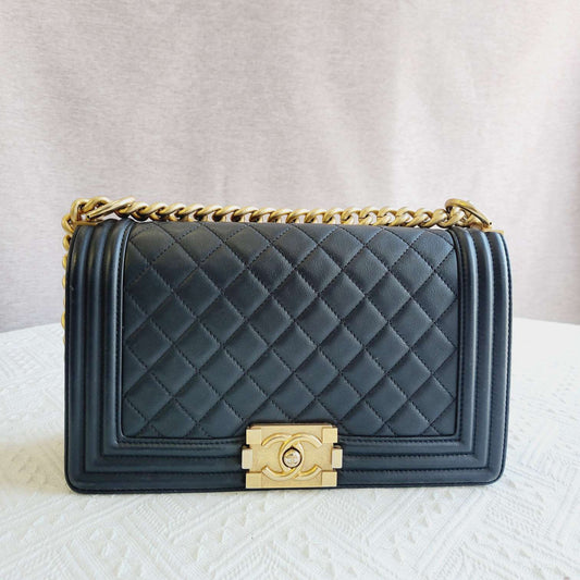 Chanel - Boy - Leather - Black - (medium)
