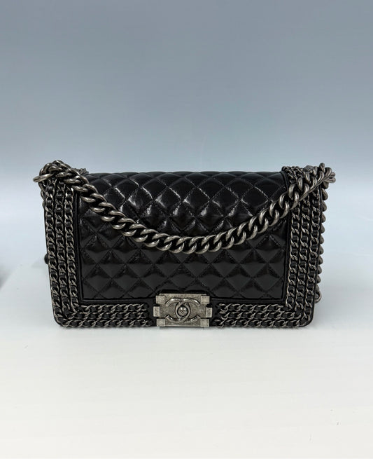 Chanel - Boy - Leather - Black - (Medium)