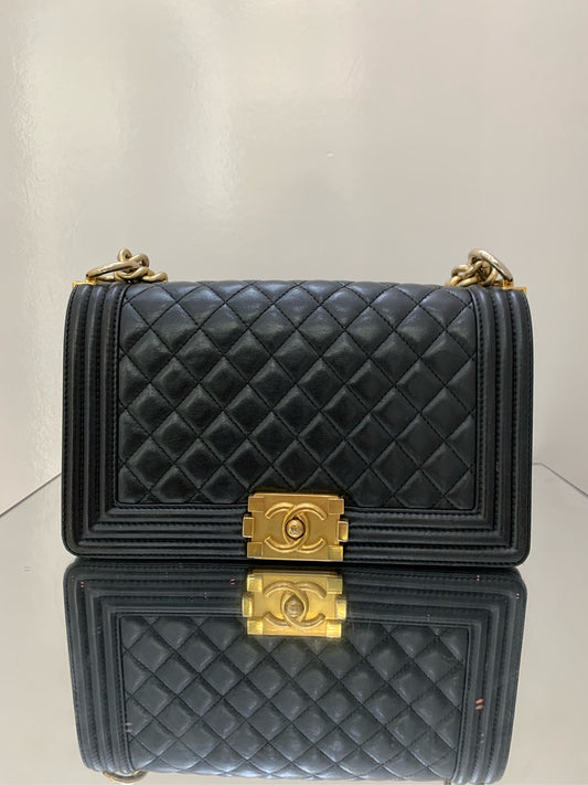 Chanel - Boy - Leather - Black - (Medium)