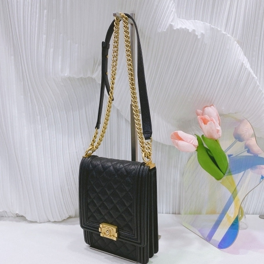 Chanel - Boy - Leather - Black - (small)