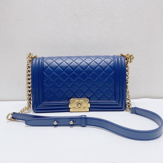 Chanel - Boy - Leather - Blue - (medium)