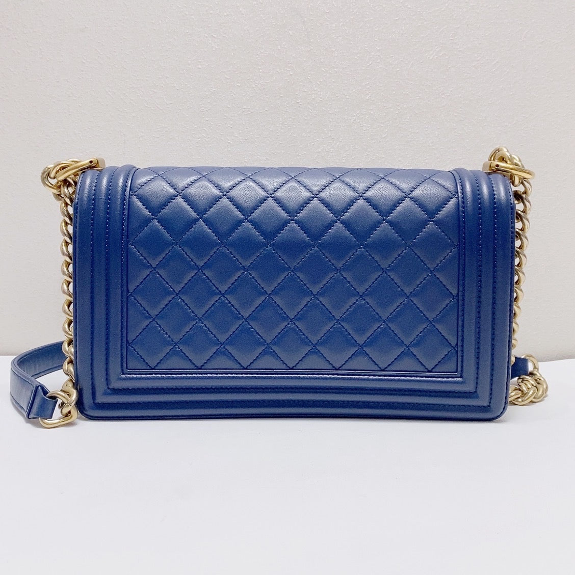 Chanel - Boy - Leather - Blue - (medium)