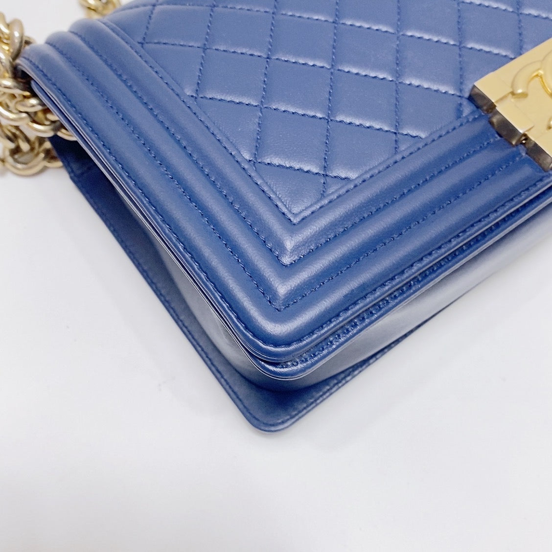 Chanel - Boy - Leather - Blue - (medium)