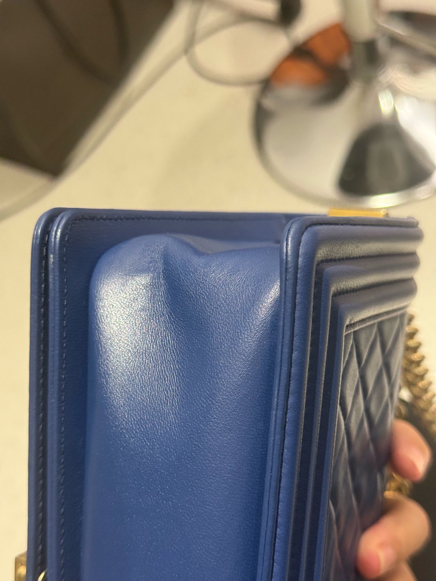 Chanel - Boy - Leather - Blue - (medium)