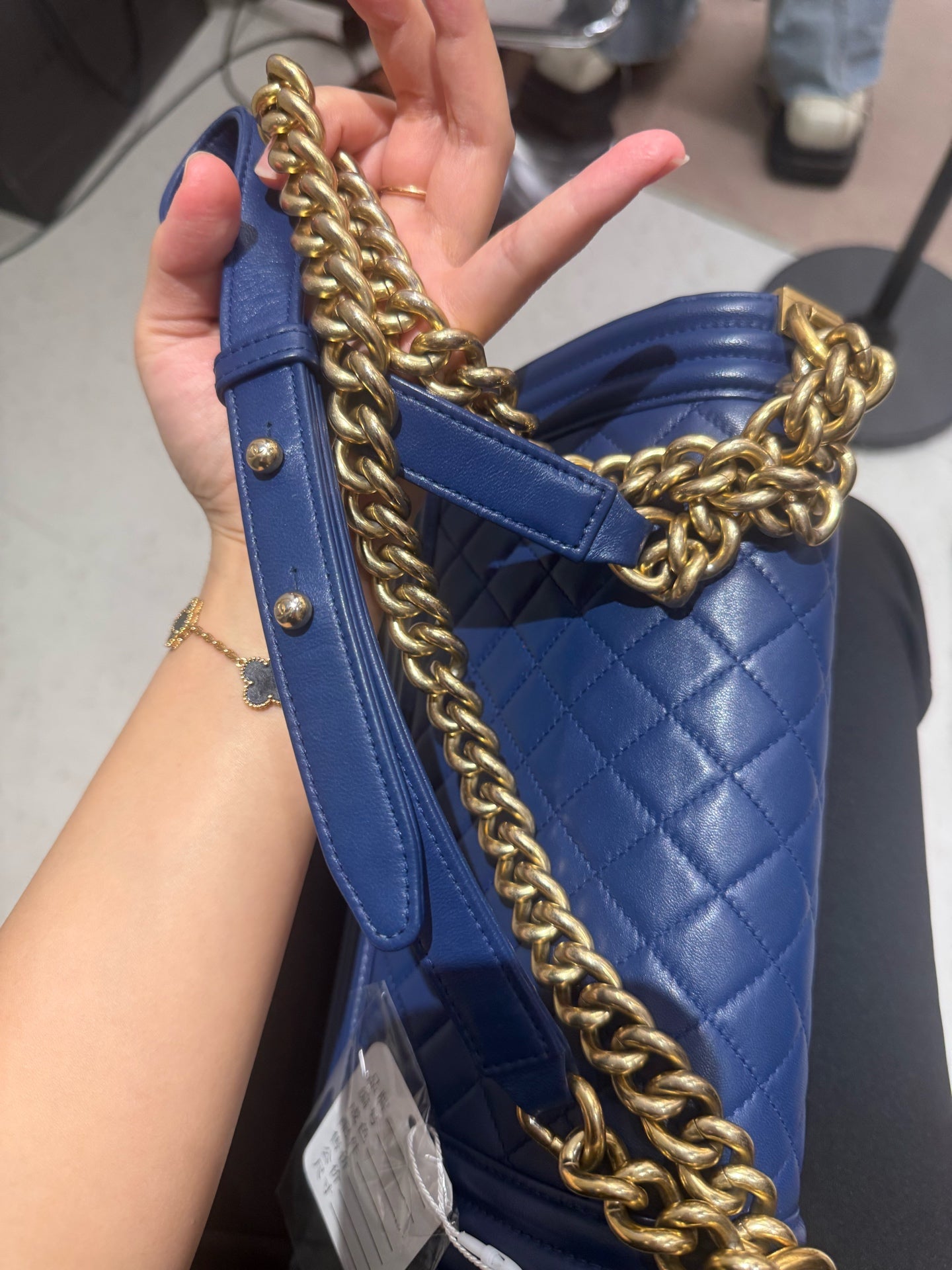 Chanel - Boy - Leather - Blue - (medium)