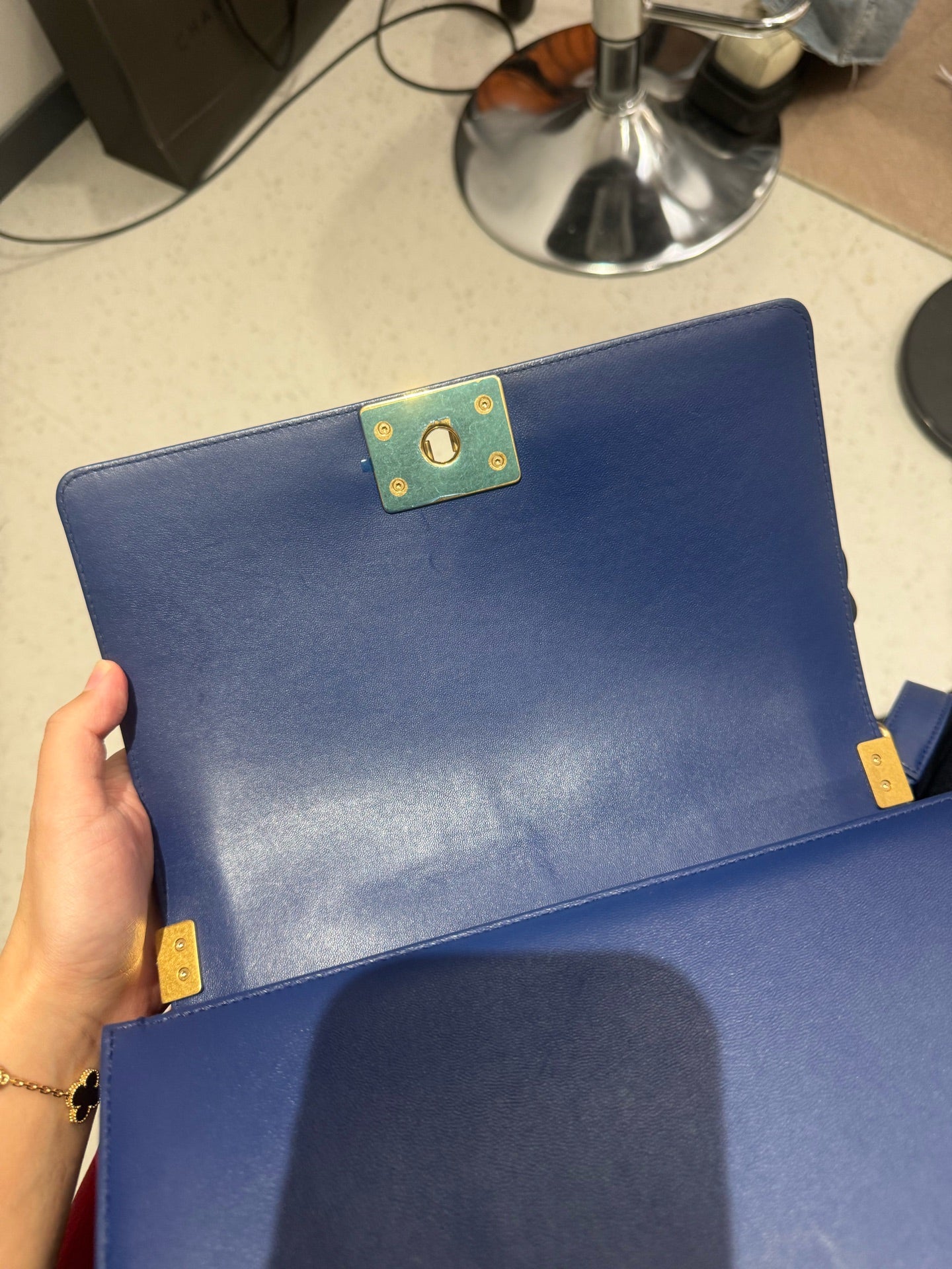 Chanel - Boy - Leather - Blue - (medium)