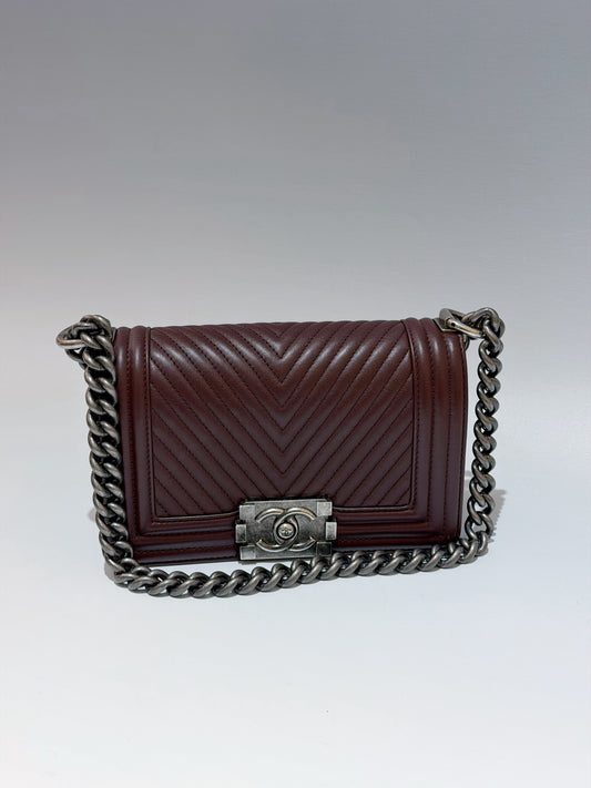Chanel - Boy - Leather - Burgundy - (mini)