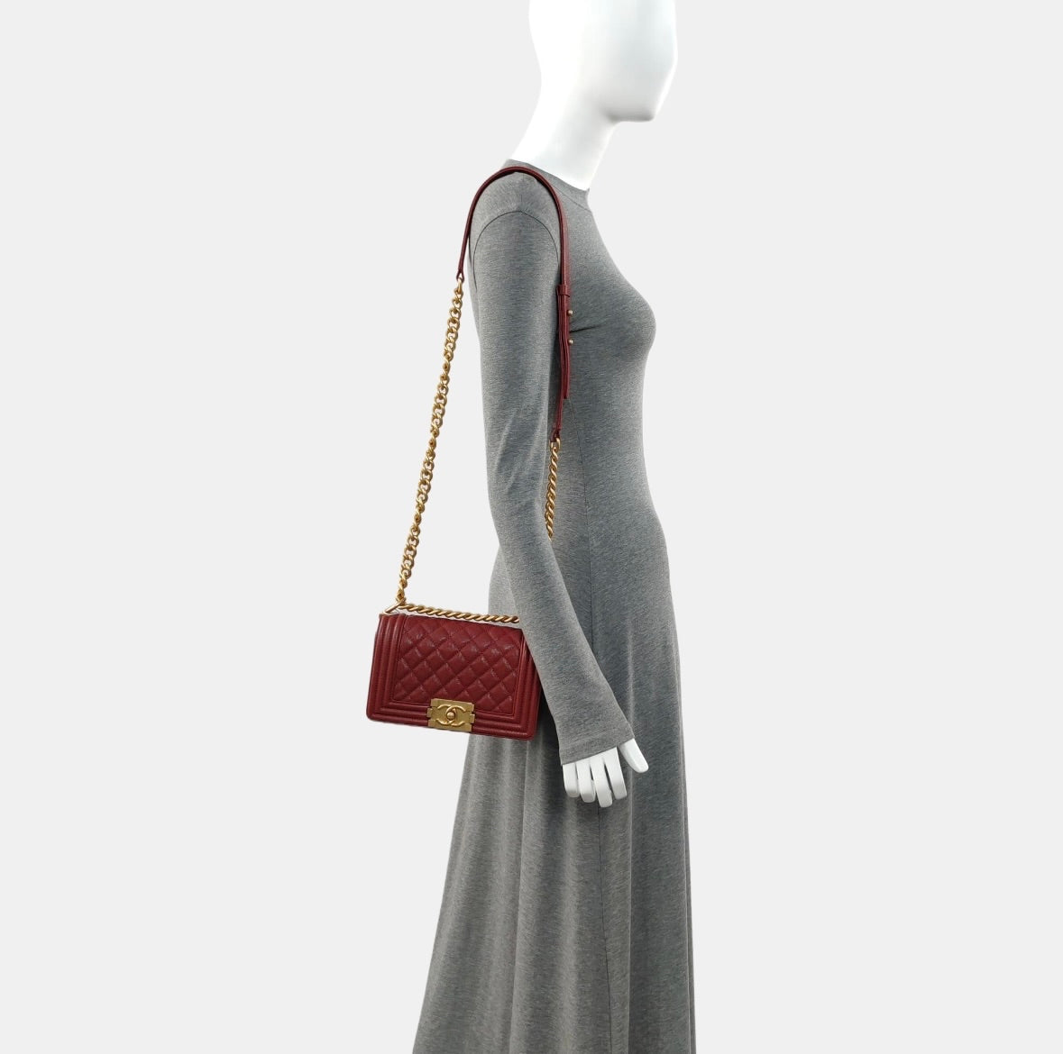 Chanel - Boy - Leather - Burgundy - (mini)