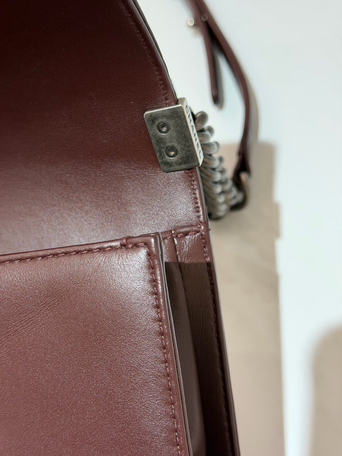 Chanel - Boy - Leather - Burgundy - (mini)