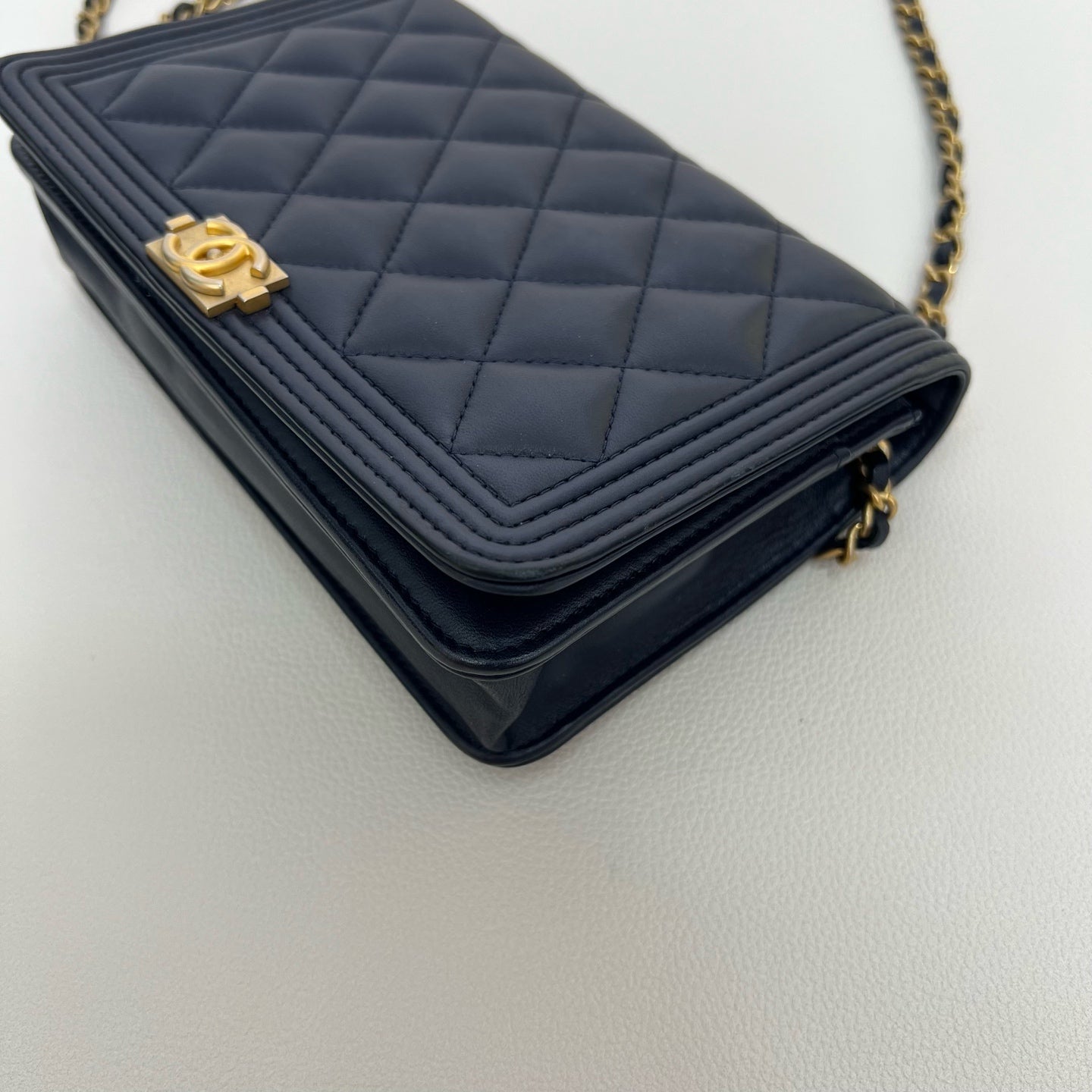 Chanel - Boy - Leather - Navy - (mini)