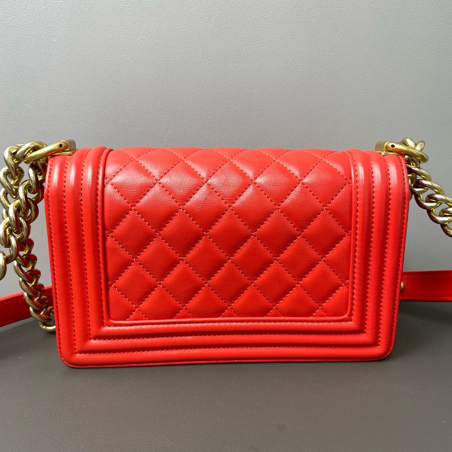Chanel - Boy - Leather - Orange - (mini)