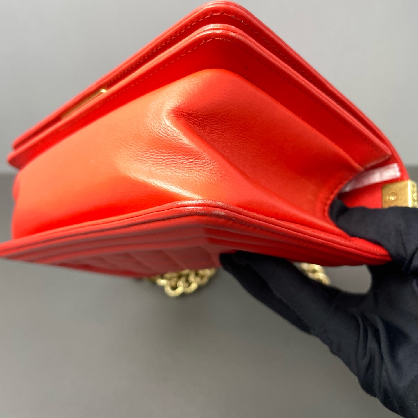 Chanel - Boy - Leather - Orange - (mini)
