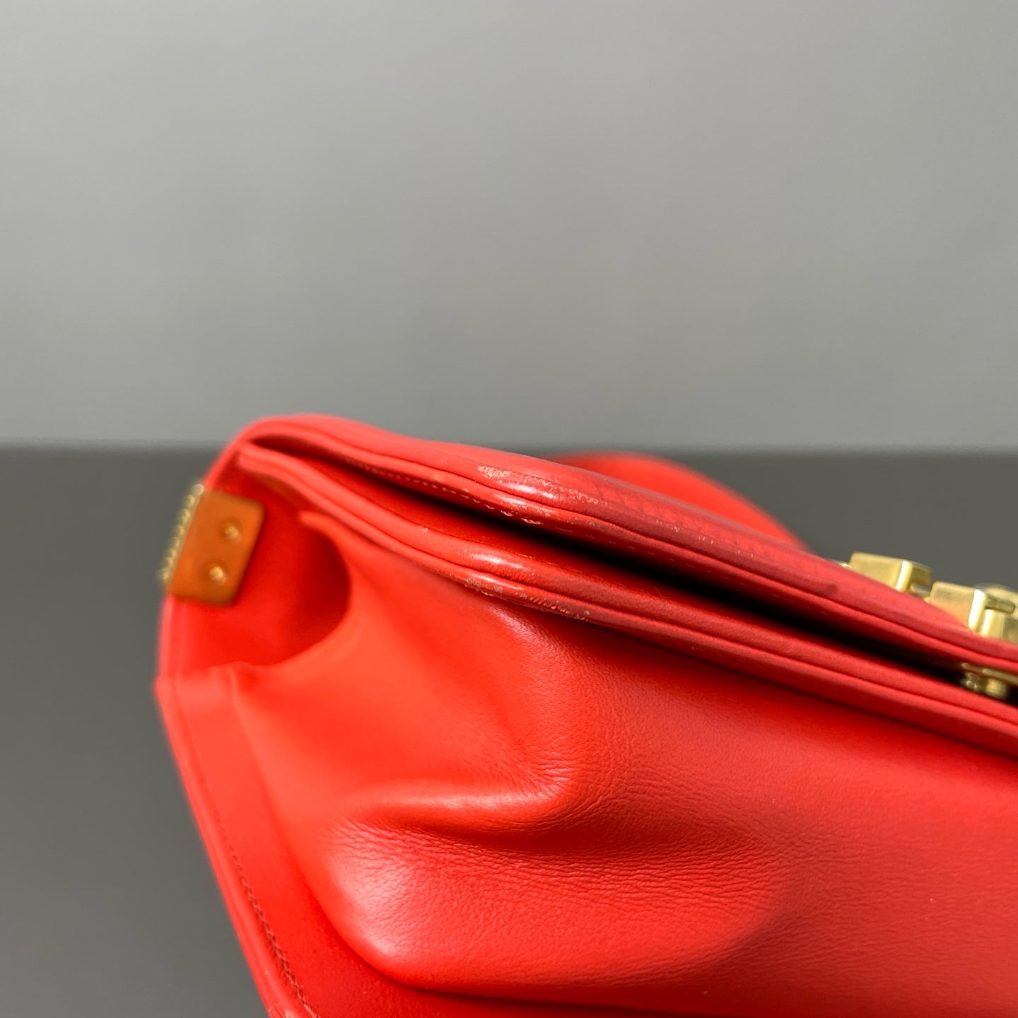 Chanel - Boy - Leather - Orange - (mini)