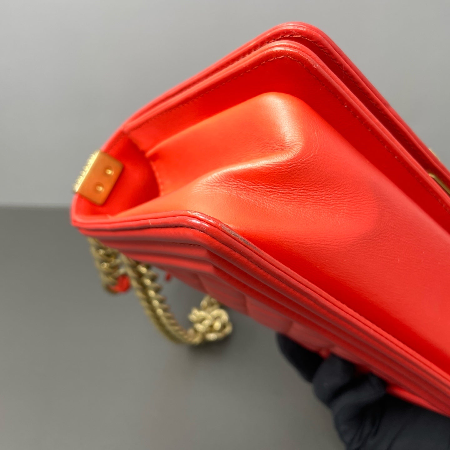 Chanel - Boy - Leather - Orange - (mini)