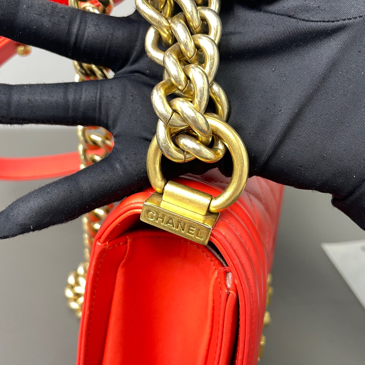 Chanel - Boy - Leather - Orange - (mini)