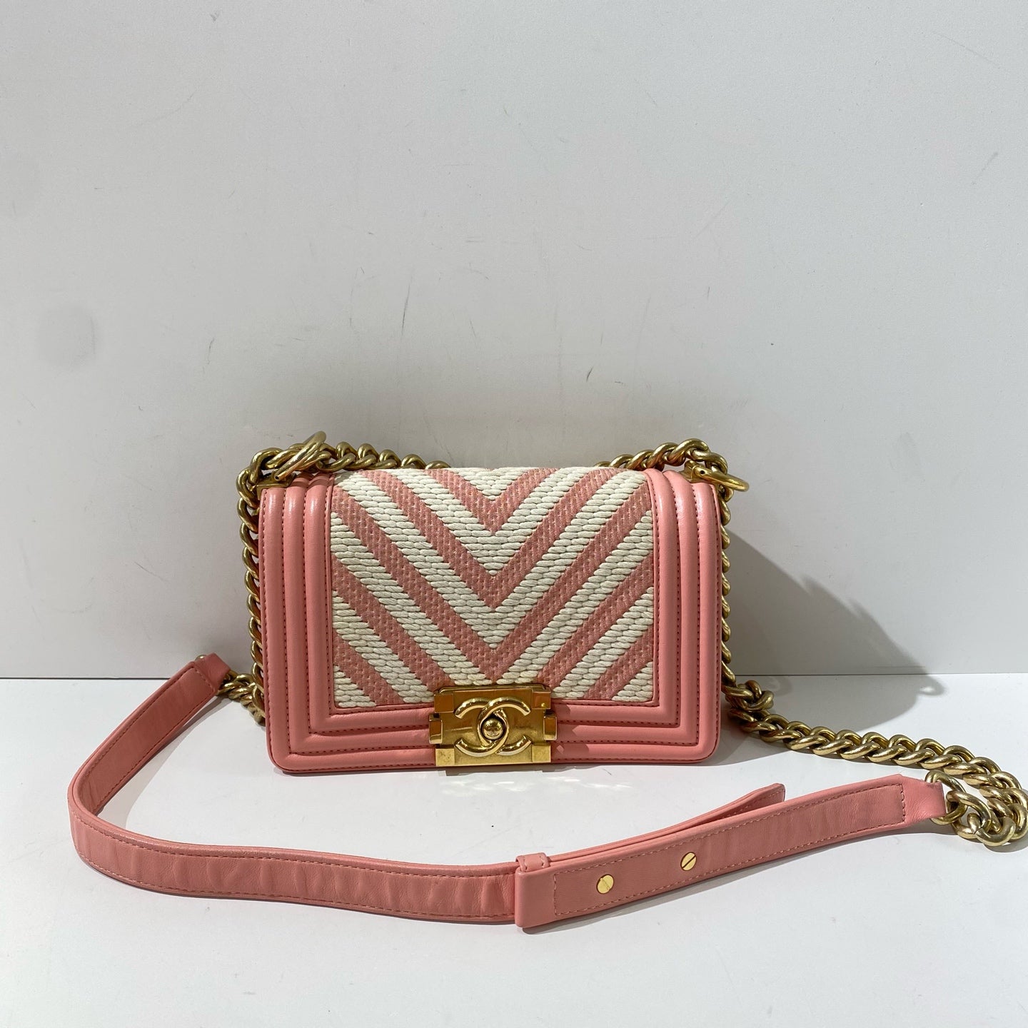 Chanel - Boy - Leather - Pink - (small)