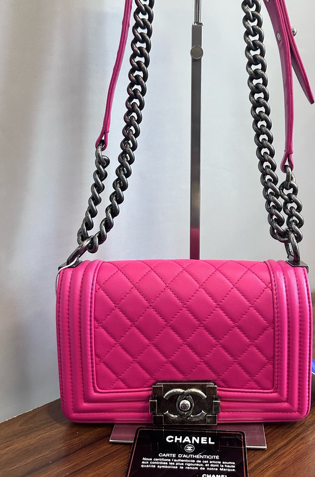 Chanel - Boy - Leather - Pink - (small)