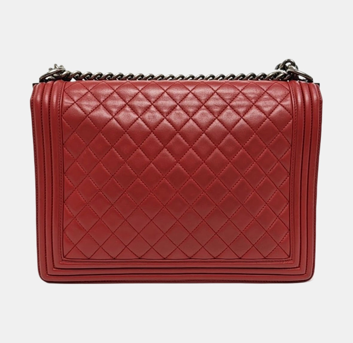 Chanel - Boy - Leather - Red - (large)