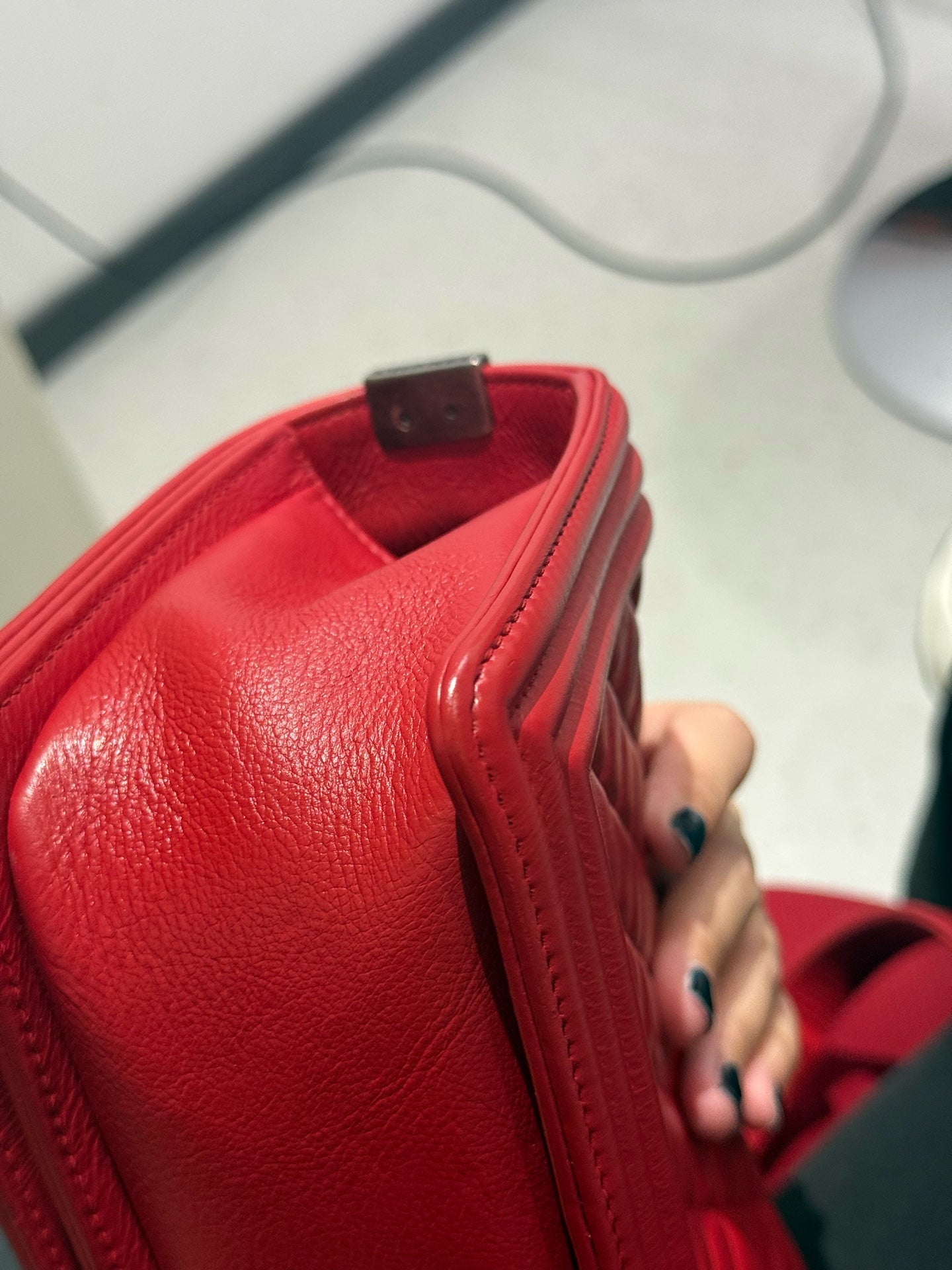 Chanel - Boy - Leather - Red - (medium)