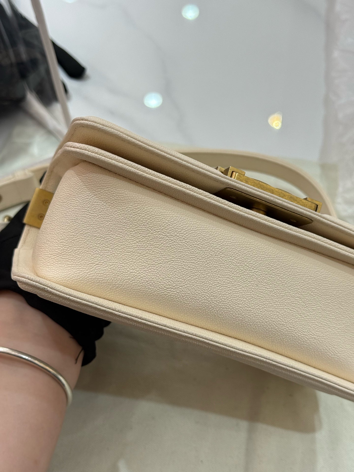 Chanel - Boy - Leather - White - (small)