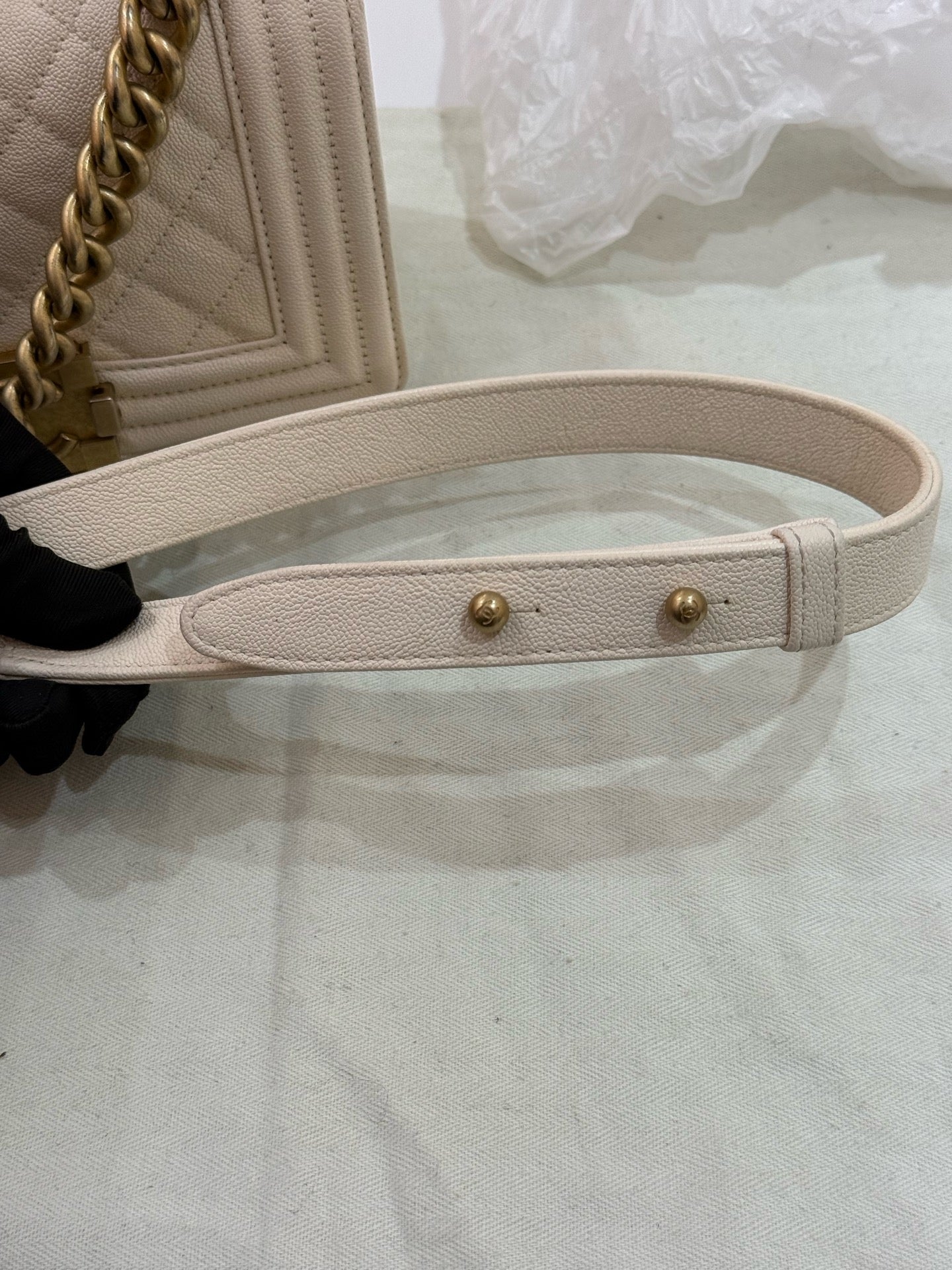 Chanel - Boy - Leather - White - (small)