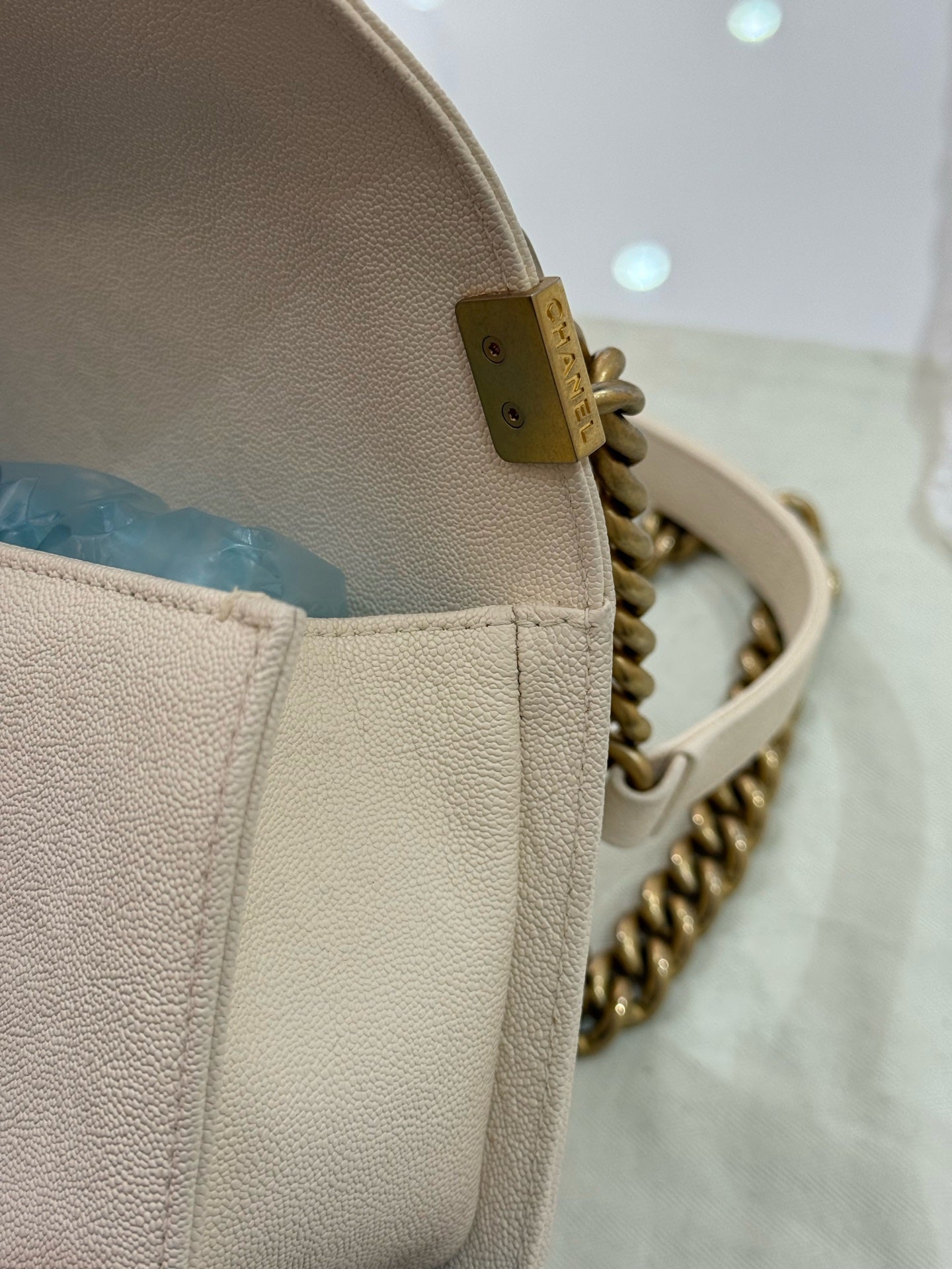Chanel - Boy - Leather - White - (small)