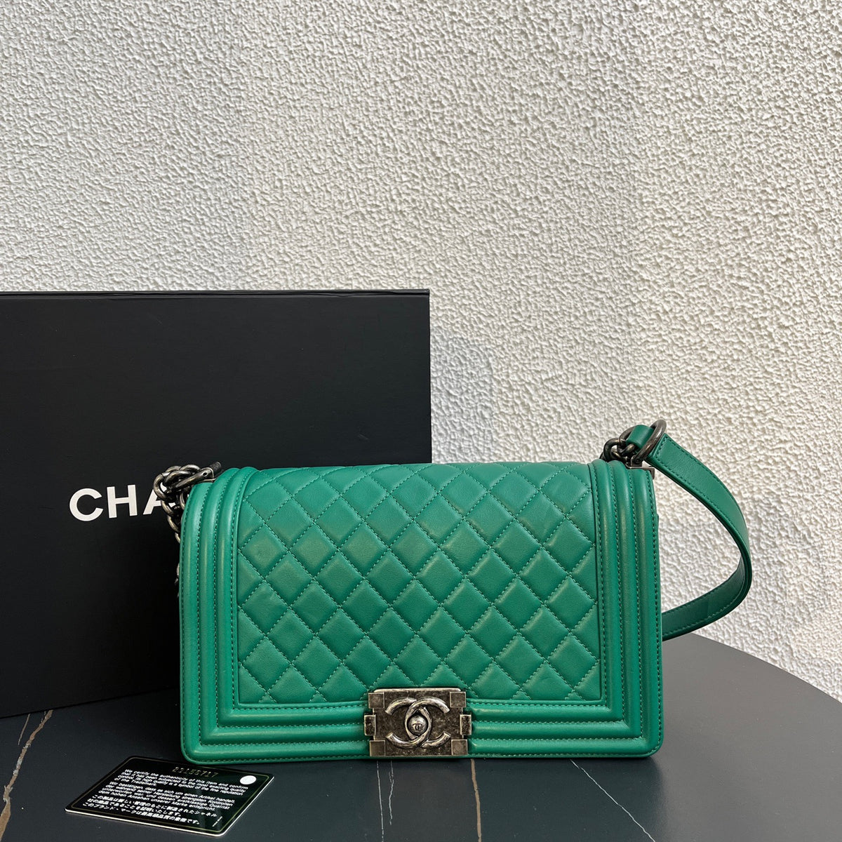 Chanel - Boy Medium - Leather - Green - (medium)