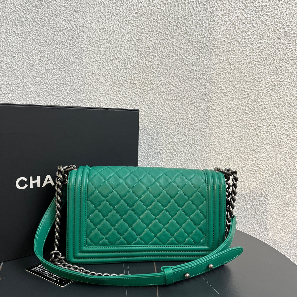 Chanel - Boy Medium - Leather - Green - (medium)