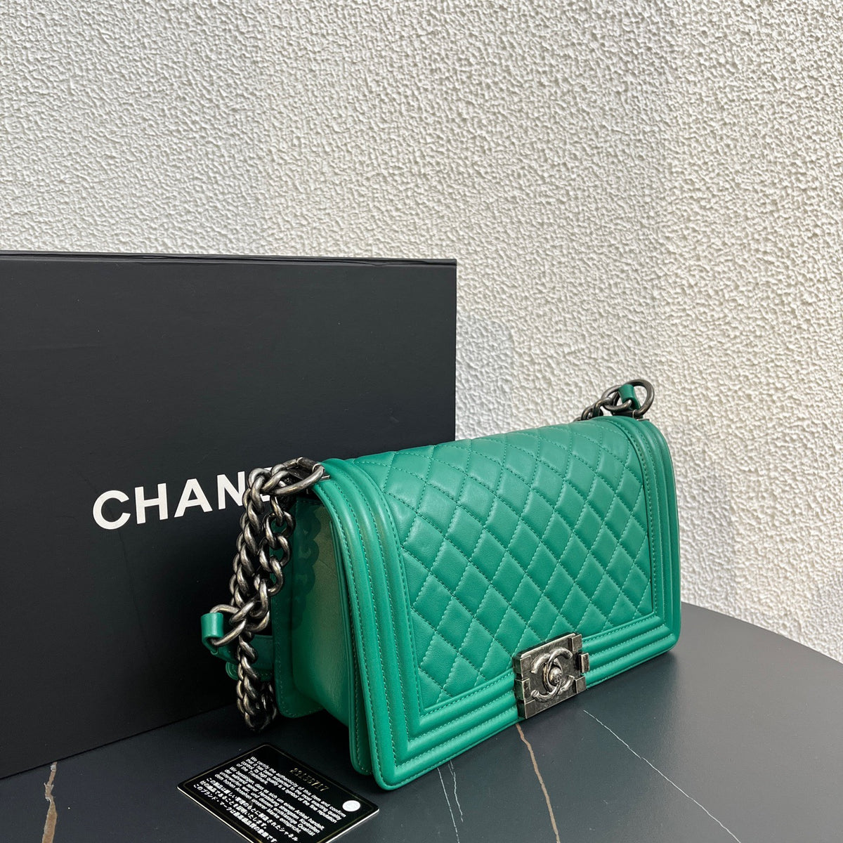 Chanel - Boy Medium - Leather - Green - (medium)