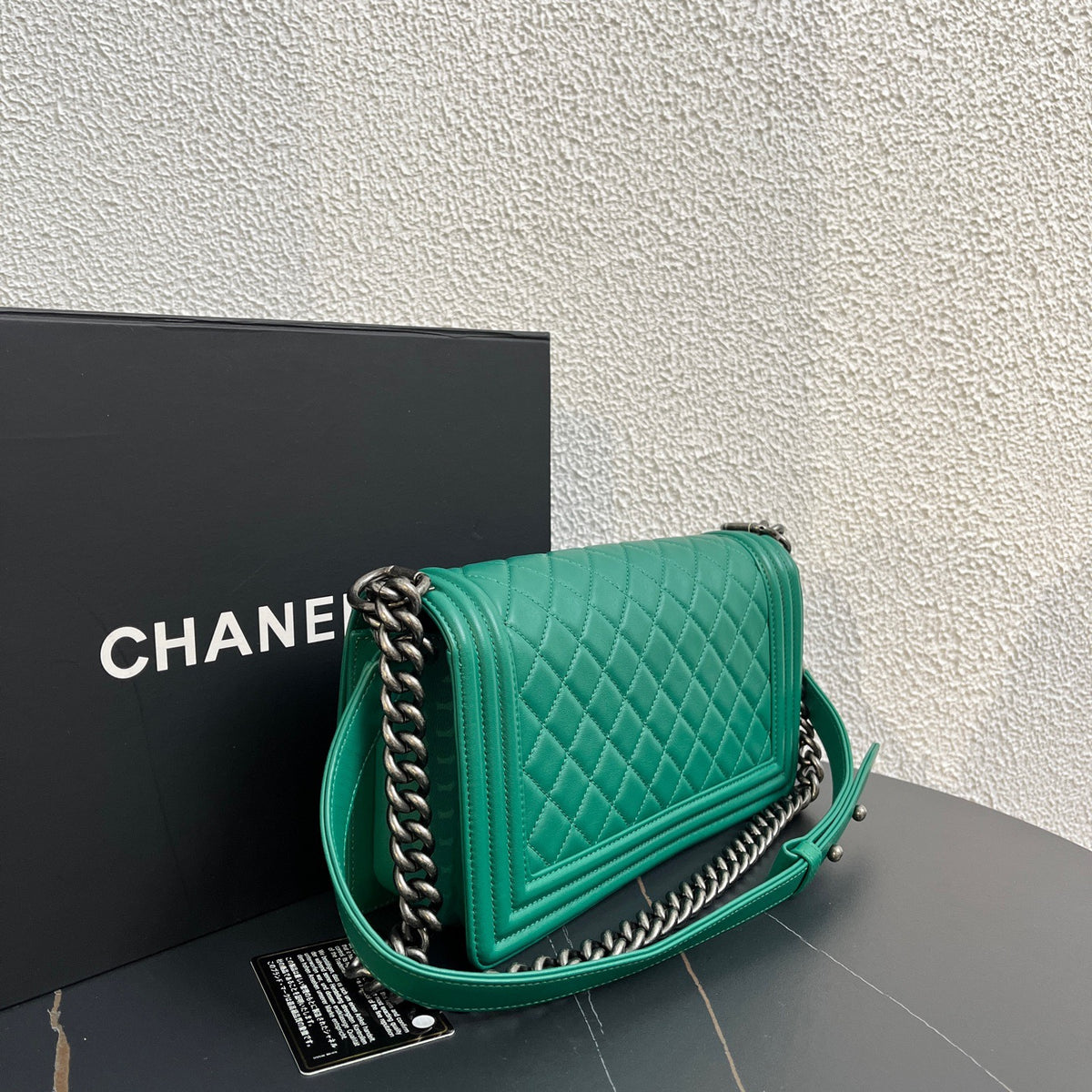 Chanel - Boy Medium - Leather - Green - (medium)