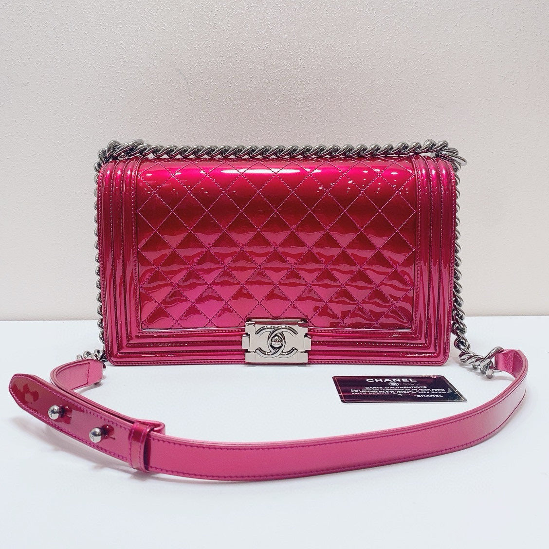 Chanel - Boy - Patent leather - Pink - (medium)