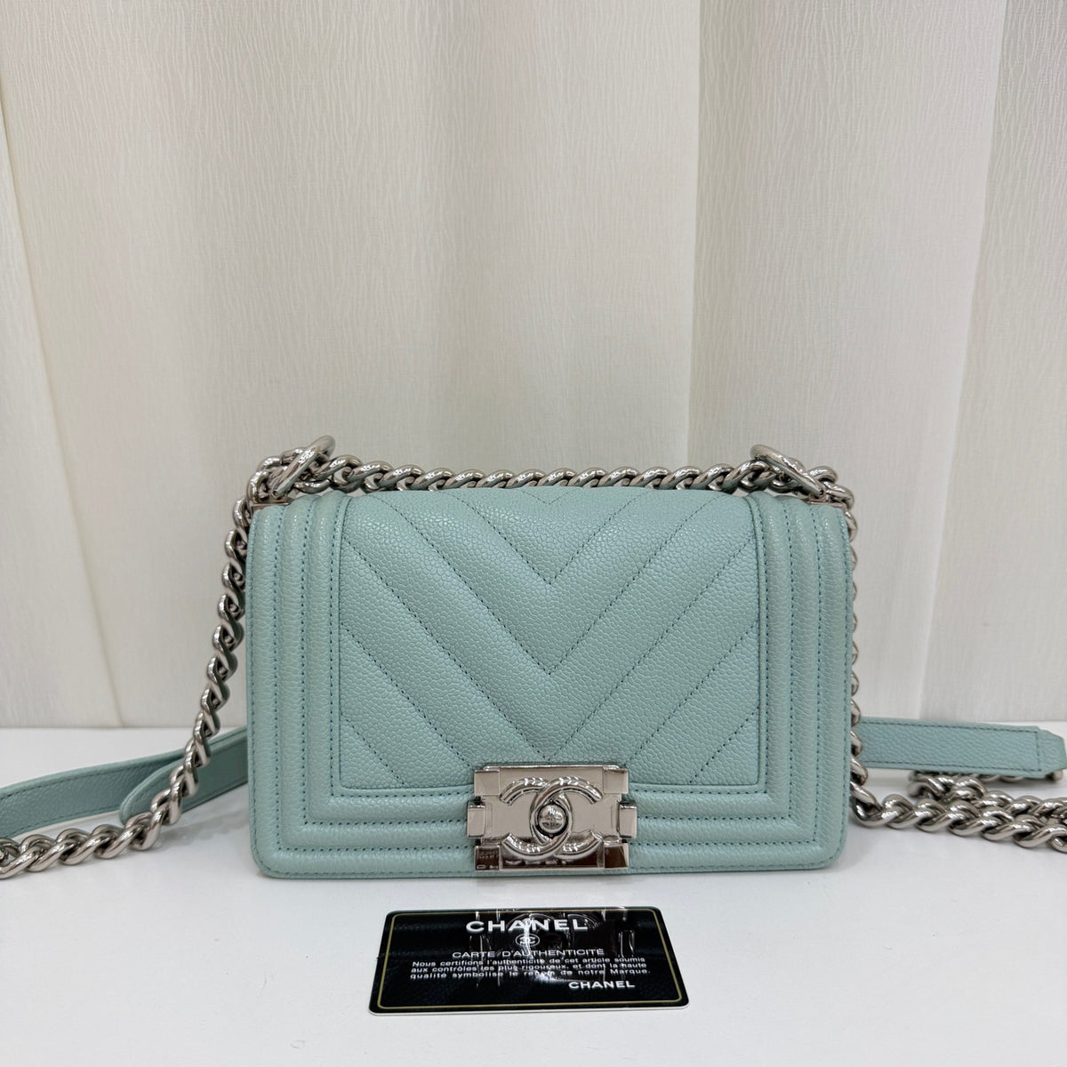 Chanel - Boy Small - Leather - Green - (Small)