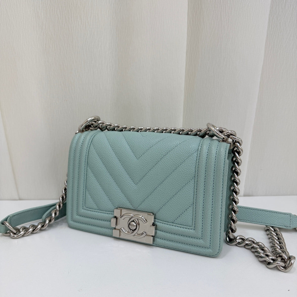 Chanel - Boy Small - Leather - Green - (Small)