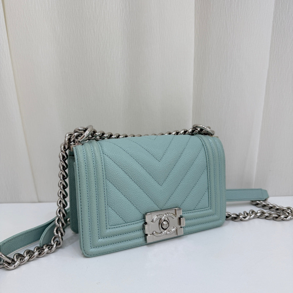 Chanel - Boy Small - Leather - Green - (Small)