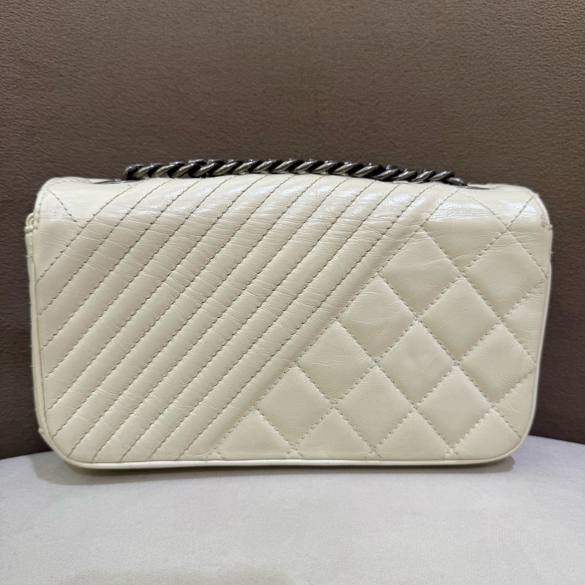 Chanel - Boy Small - Leather - White - (small)