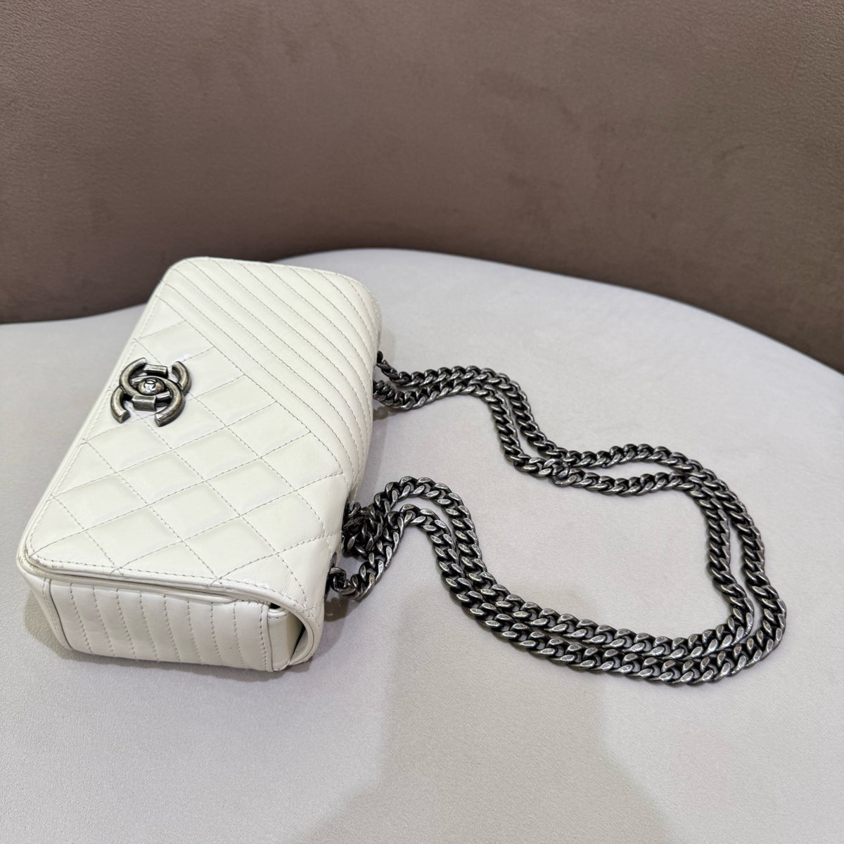 Chanel - Boy Small - Leather - White - (small)