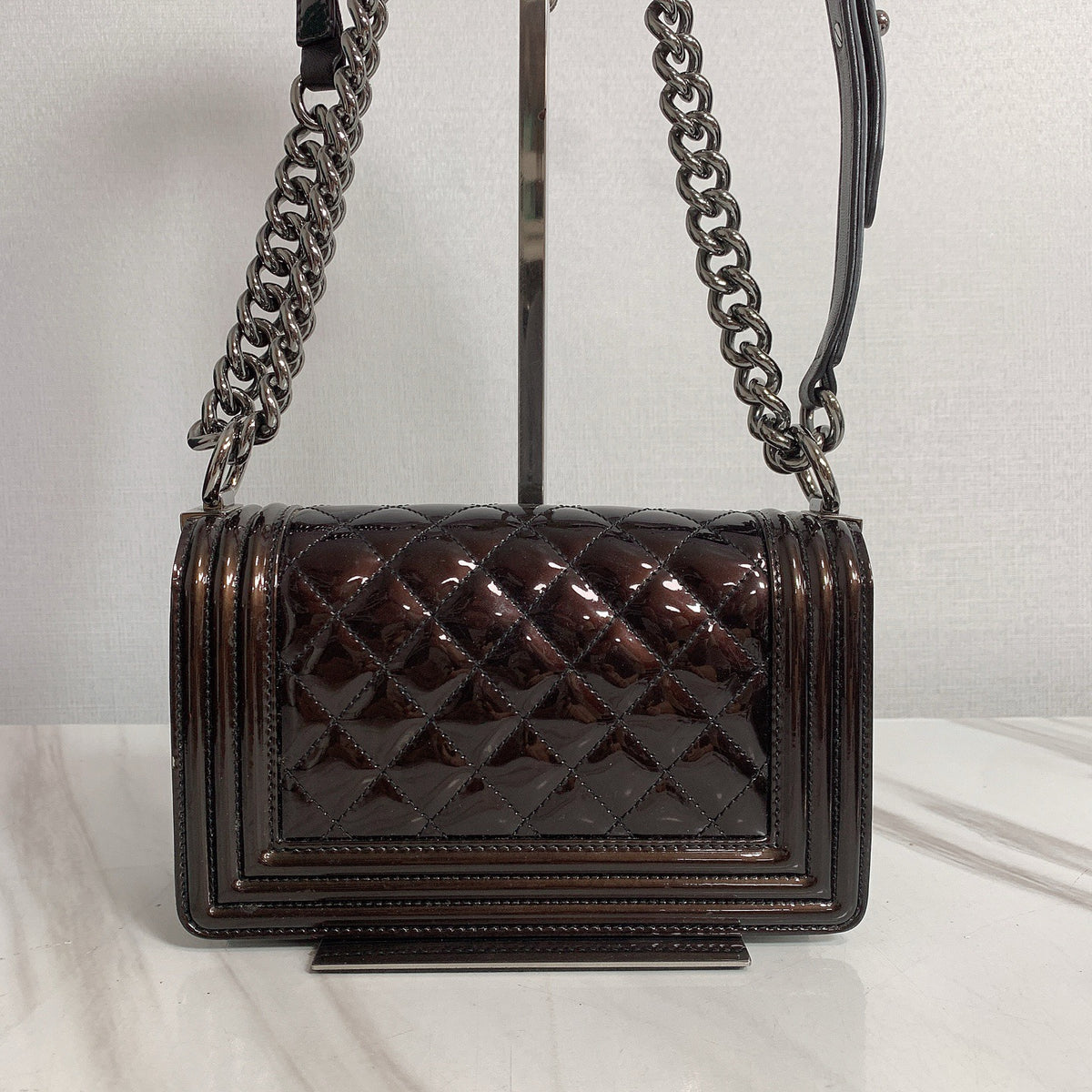 Chanel - Boy Small - Patent leather - Burgundy - (Small)
