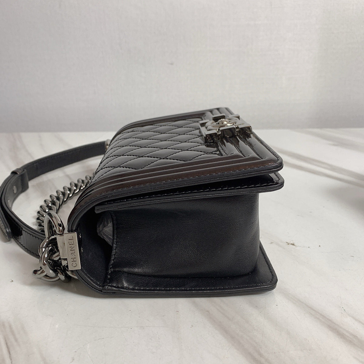Chanel - Boy Small - Patent leather - Burgundy - (Small)