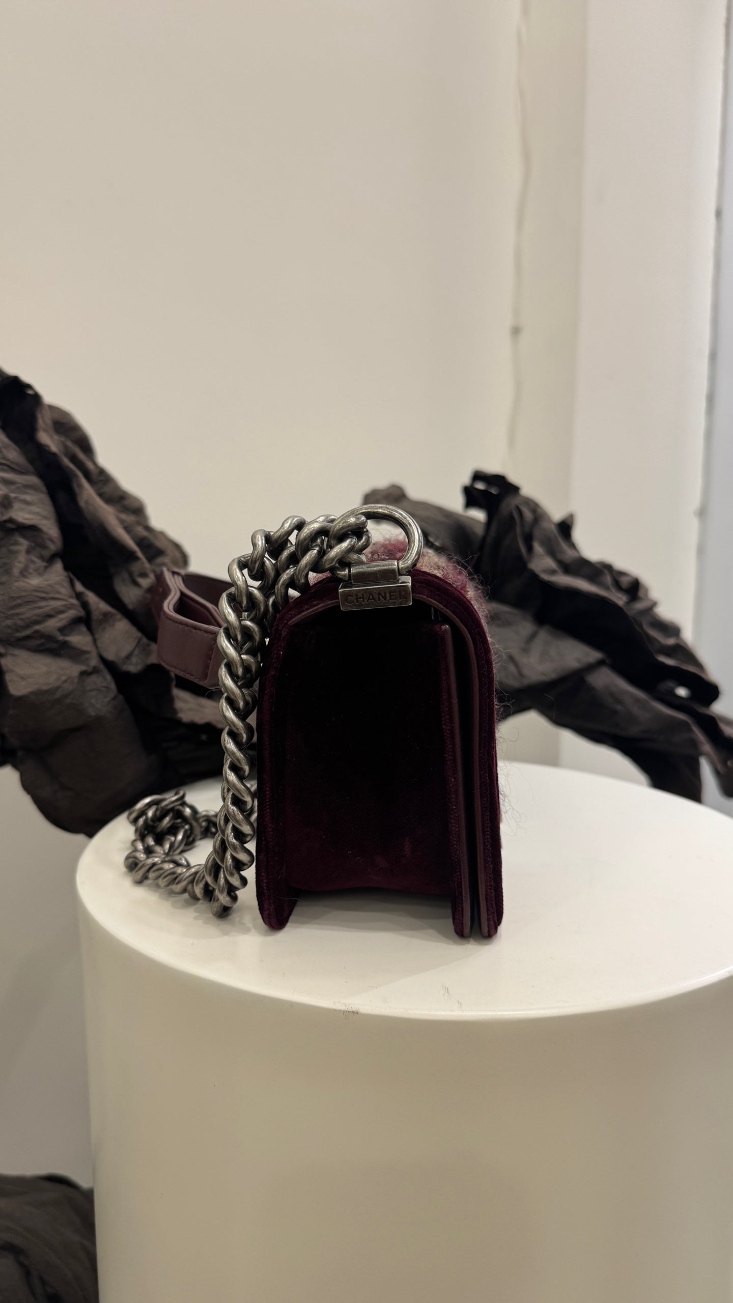 Chanel - Boy - Tweed - Burgundy - (small)
