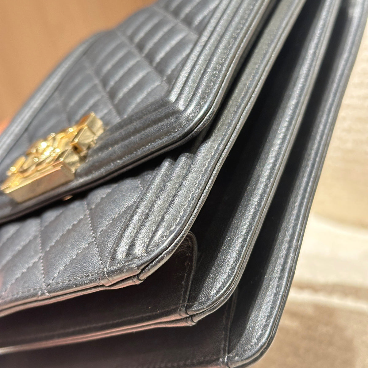 Chanel - Boy Vertical - Leather - Black - (Small)