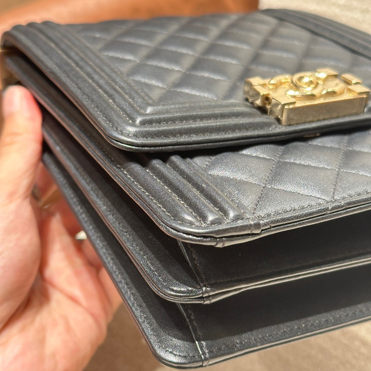 Chanel - Boy Vertical - Leather - Black - (Small)