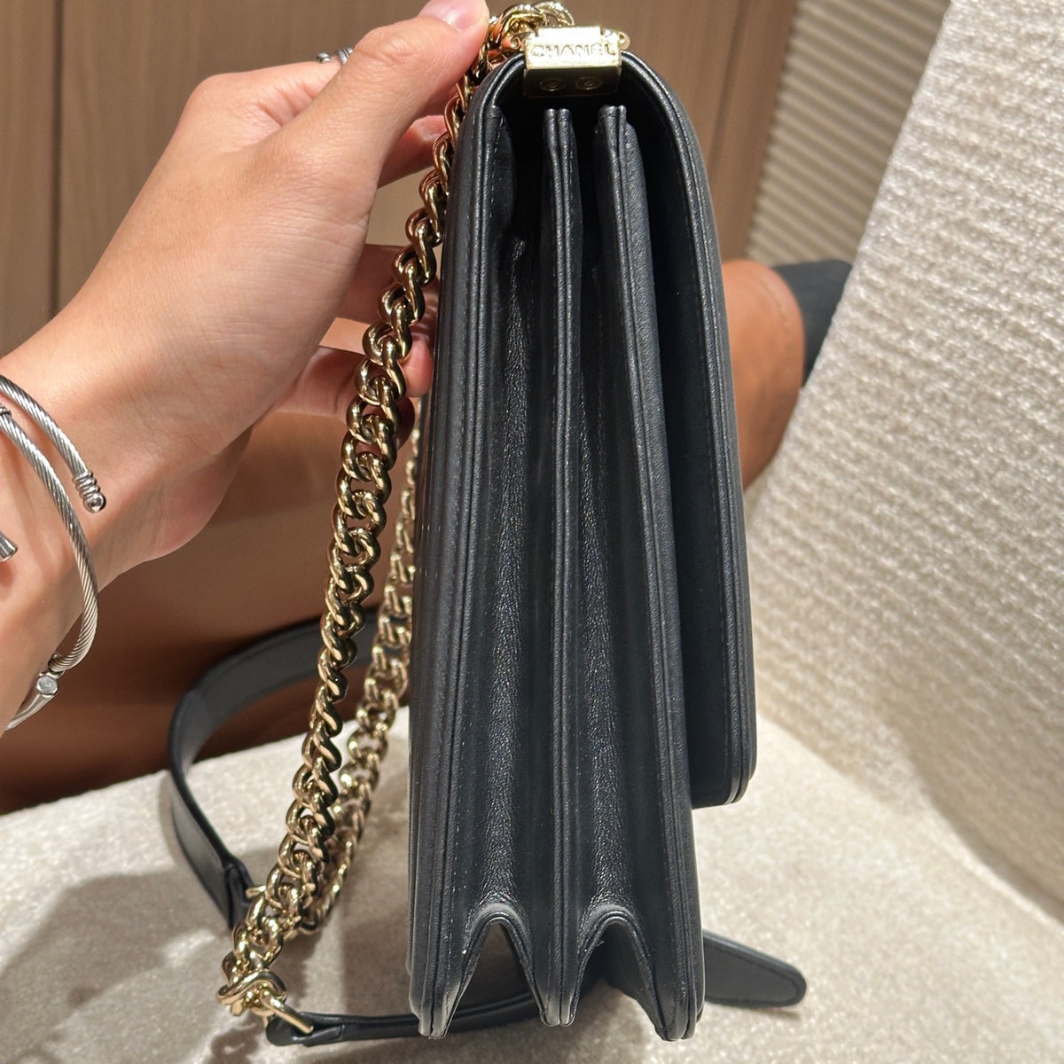 Chanel - Boy Vertical - Leather - Black - (Small)