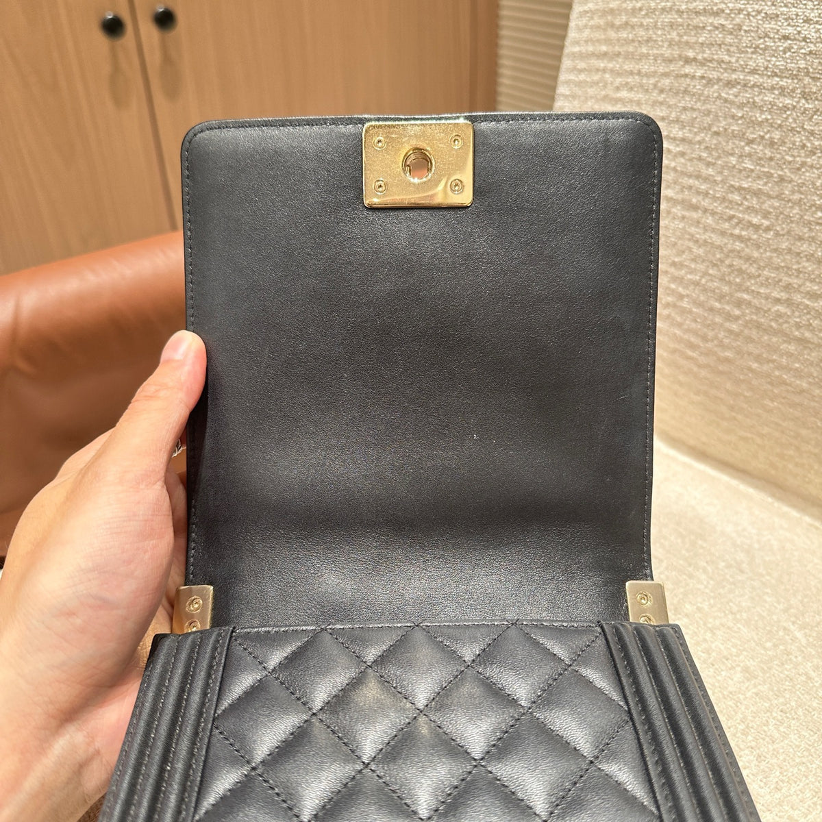 Chanel - Boy Vertical - Leather - Black - (Small)