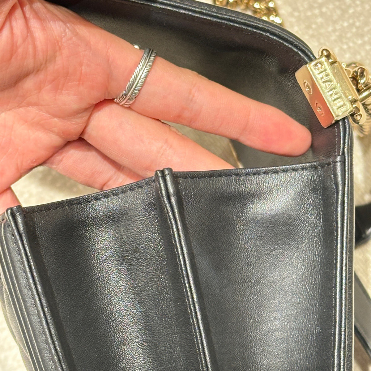 Chanel - Boy Vertical - Leather - Black - (Small)
