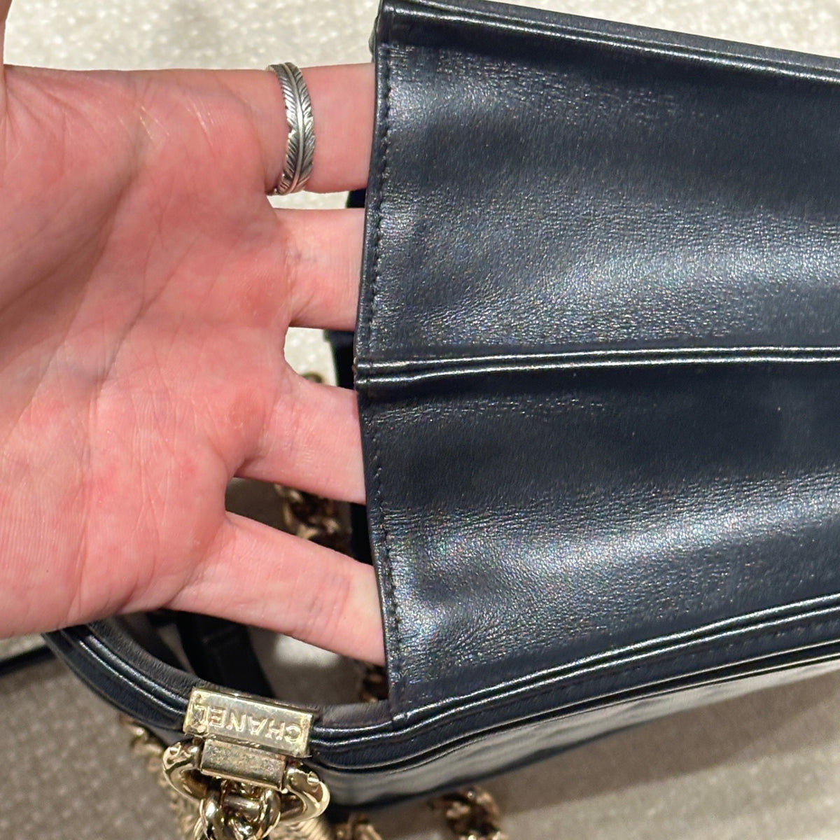 Chanel - Boy Vertical - Leather - Black - (Small)