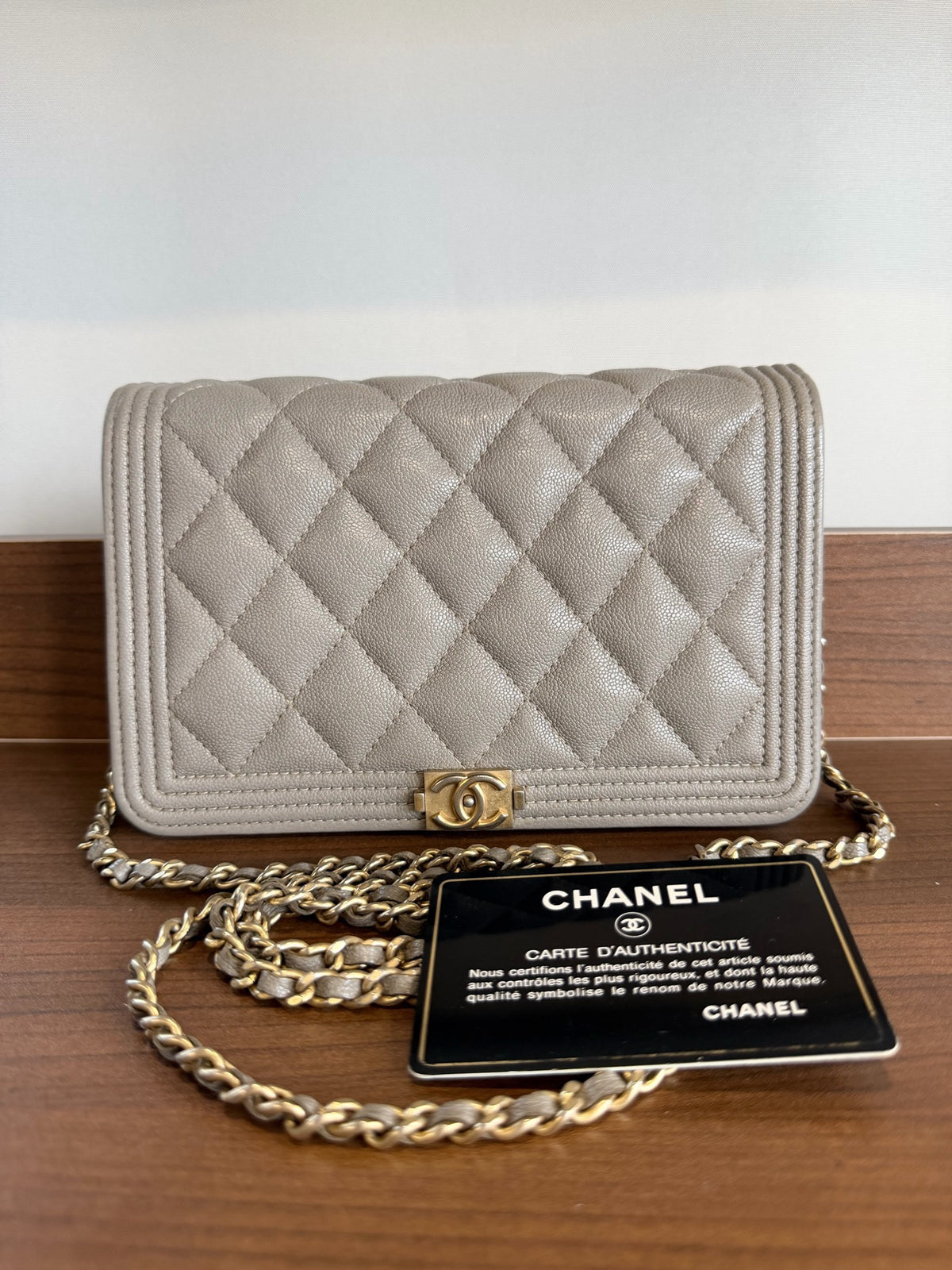 Chanel - Boy WOC - Leather - Grey - (Small)