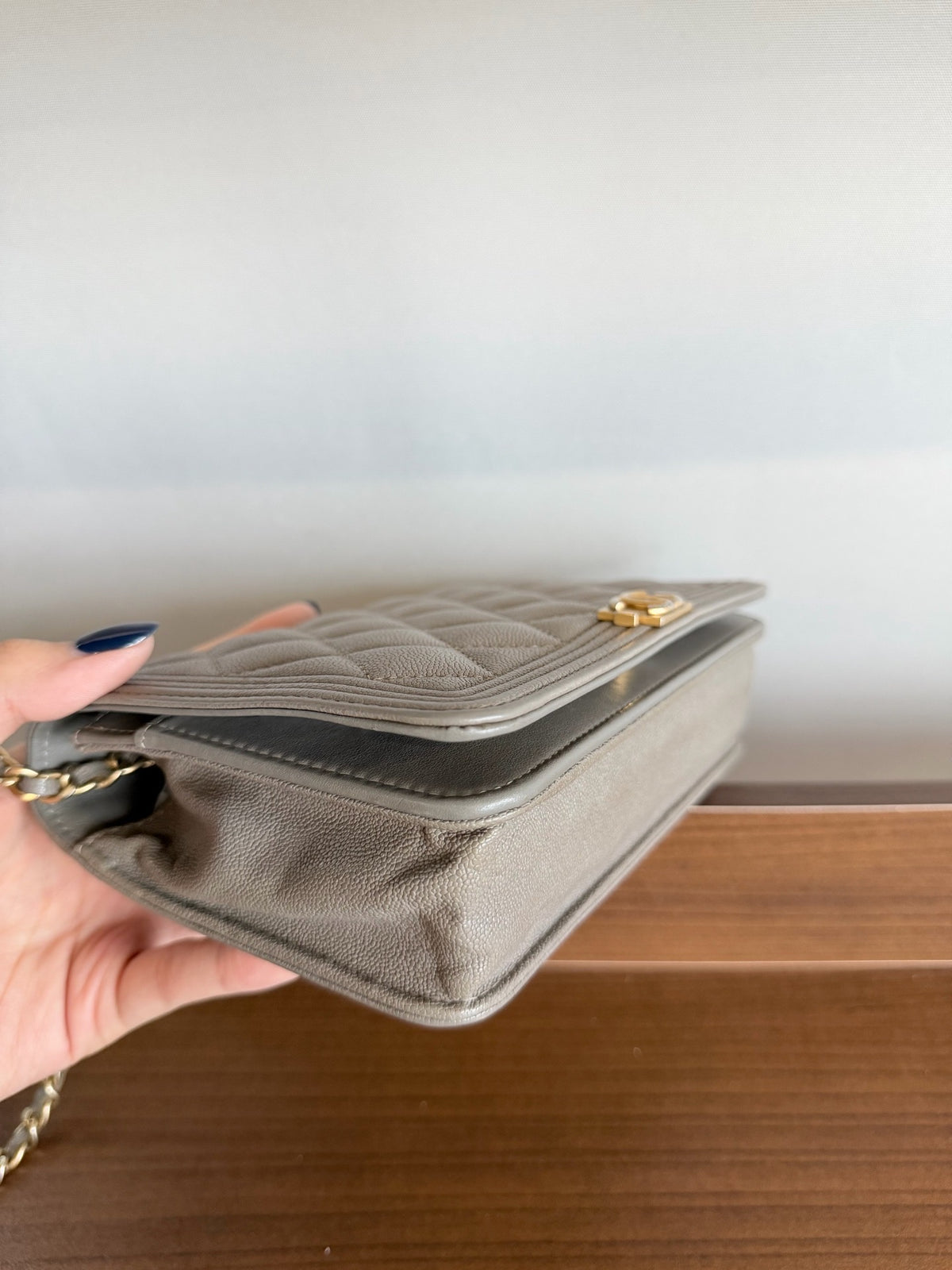 Chanel - Boy WOC - Leather - Grey - (Small)