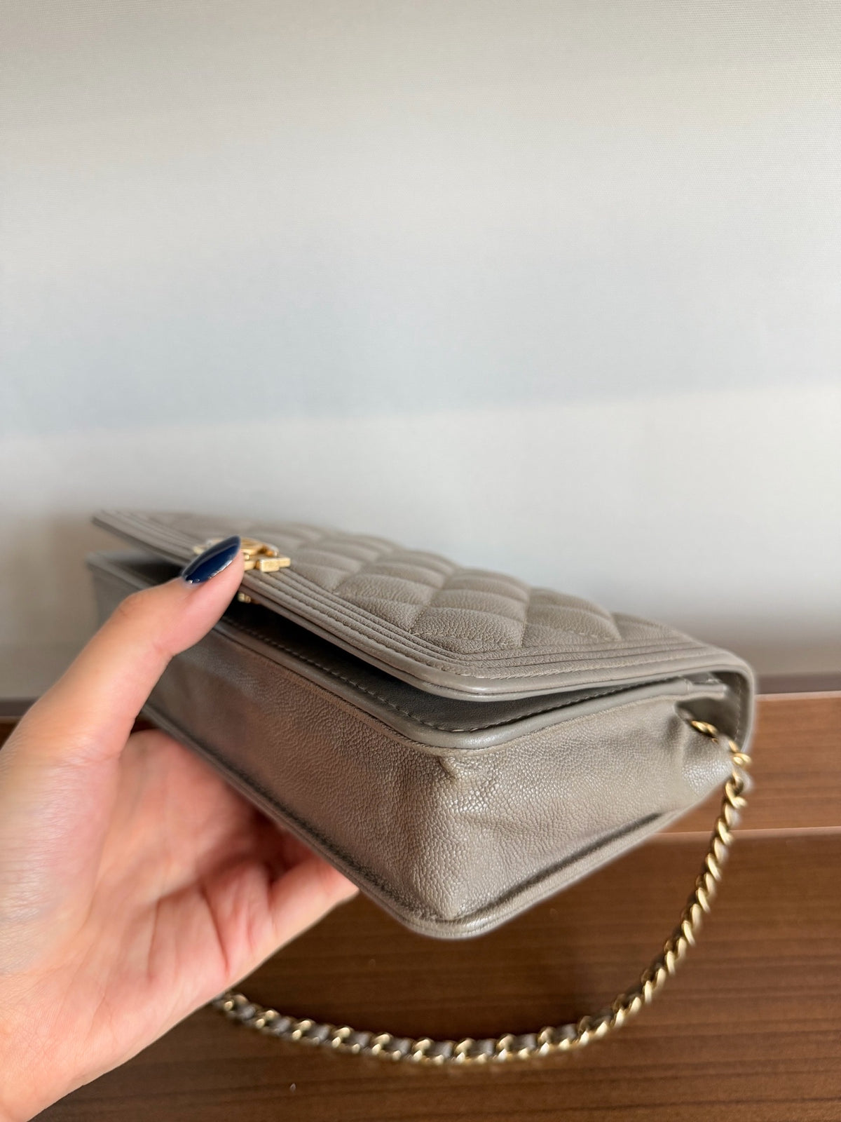 Chanel - Boy WOC - Leather - Grey - (Small)